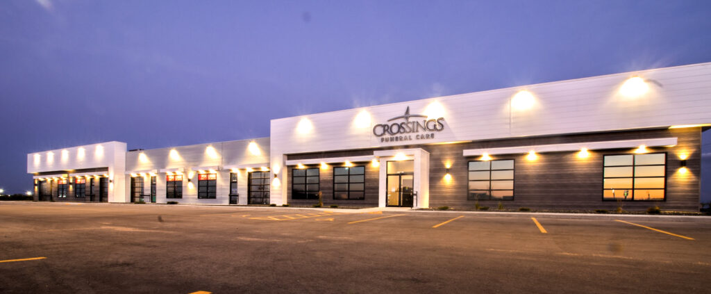 Superior Projects completed commercial building in Manitoba during dusk.